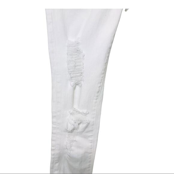 Frame Le Skinny De Jeanne White Distressed Jeans Skinny frayed hem - Picture 3 of 10